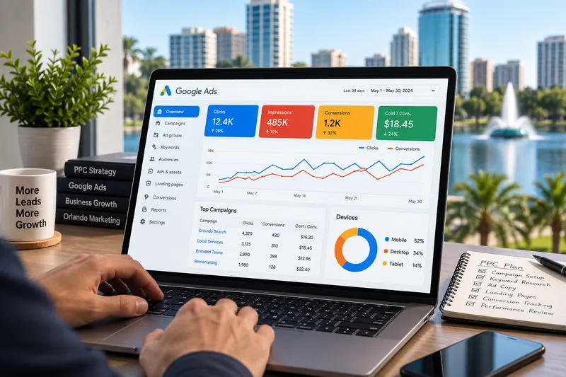 Orlando PPC agency reviewing Google Ads campaign performance