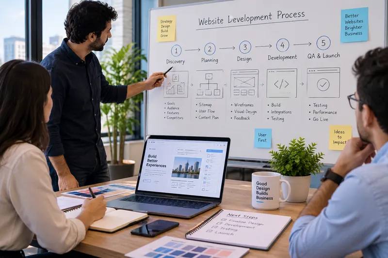Web design and development workflow from planning to launch